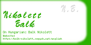 nikolett balk business card